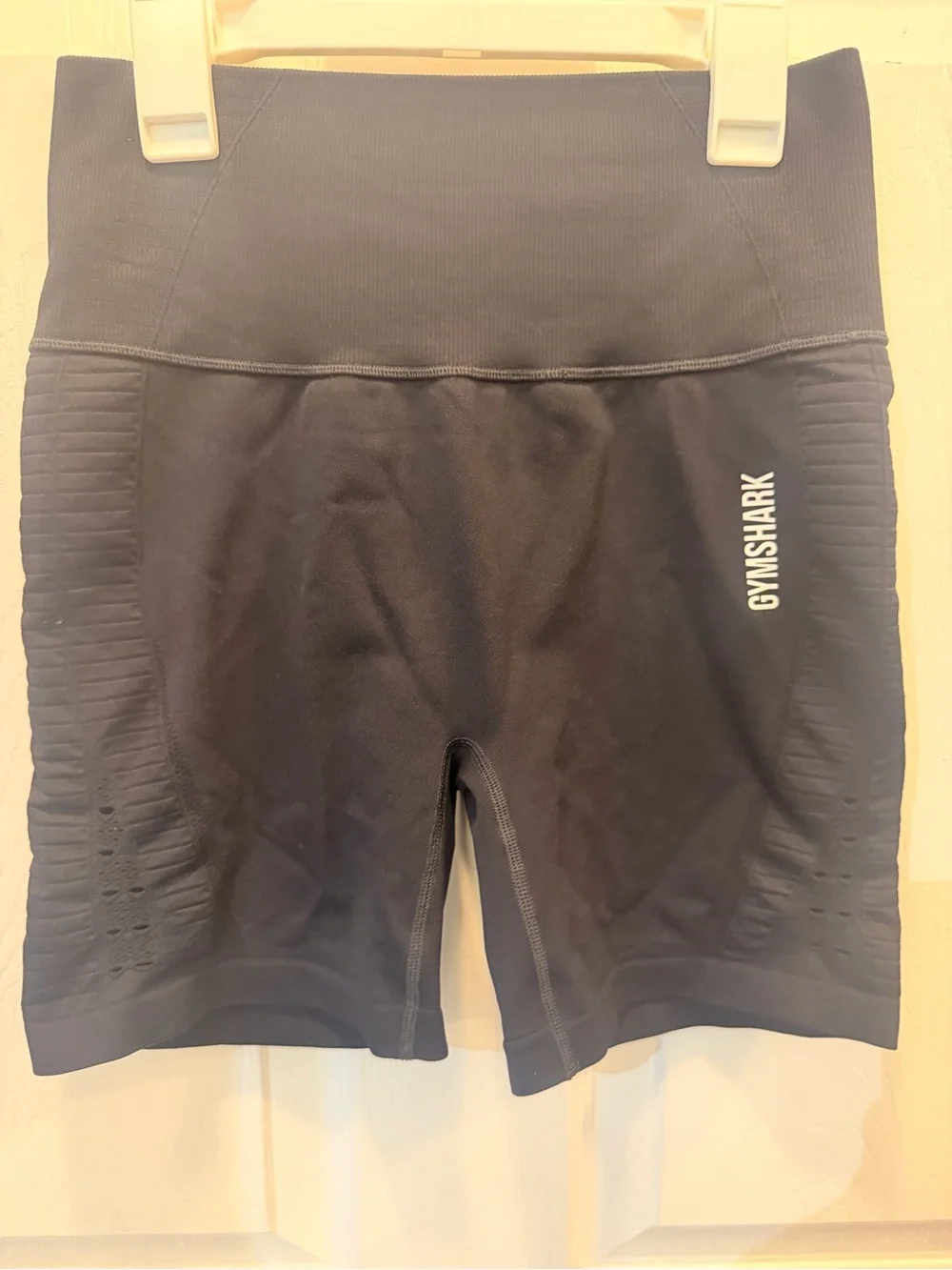 Gymshark Black High-Waist Bike Shorts with Side Texture